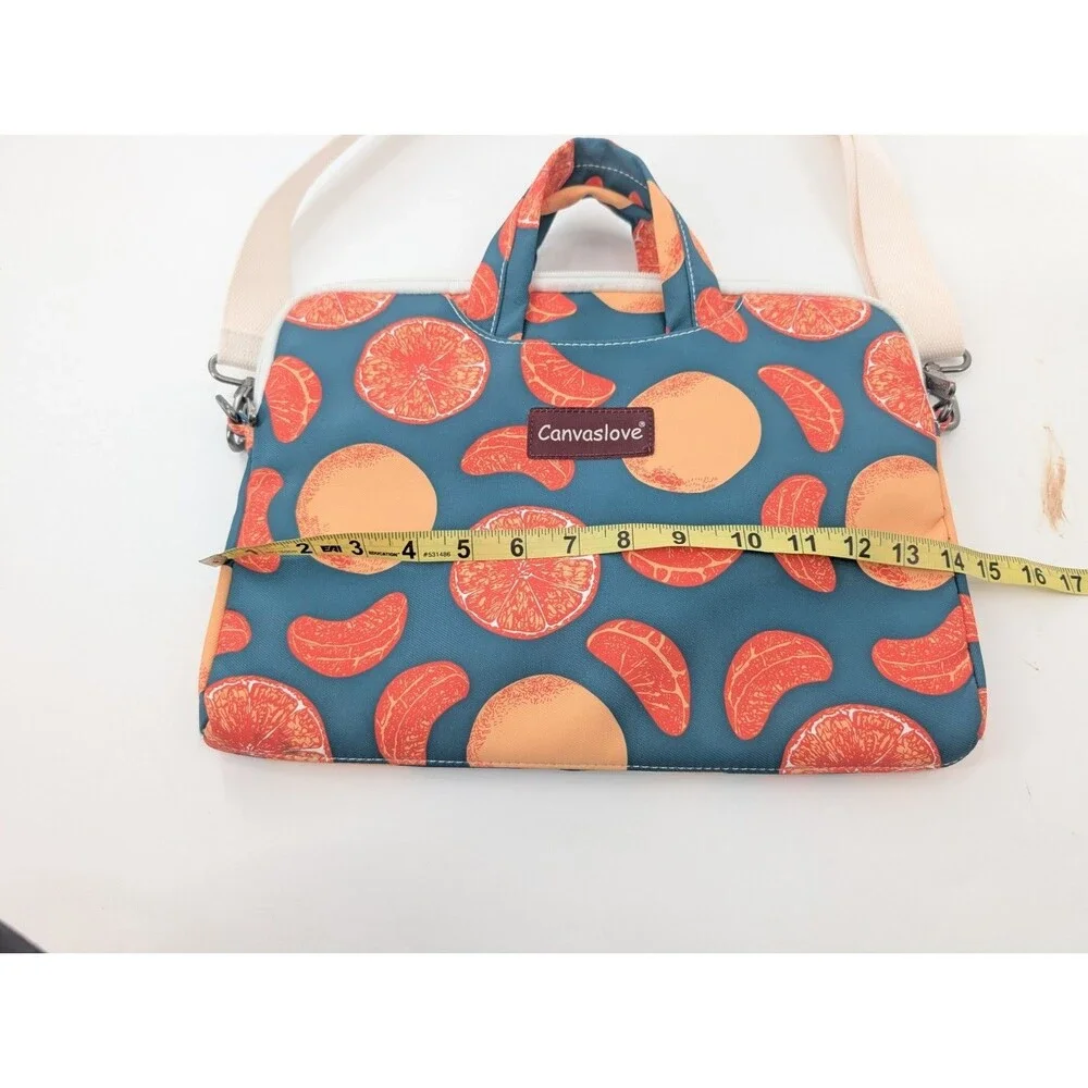 Canvaslove Teal with Oranges Fruit Colorful Laptop Office Shoulder Bag 14